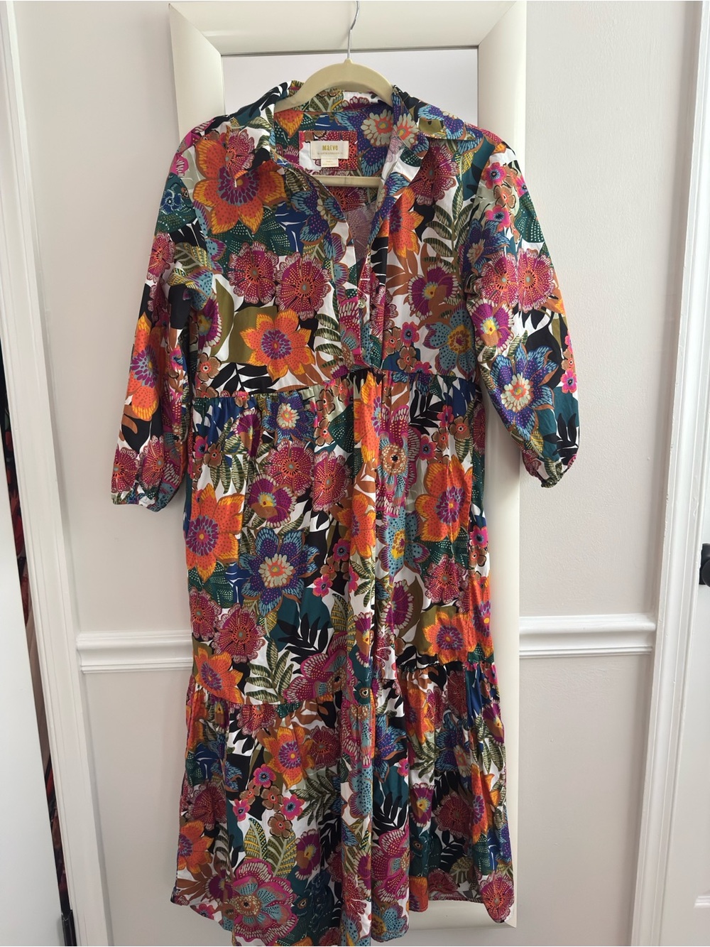 Maeve Multi-Color Floral Midi Dress